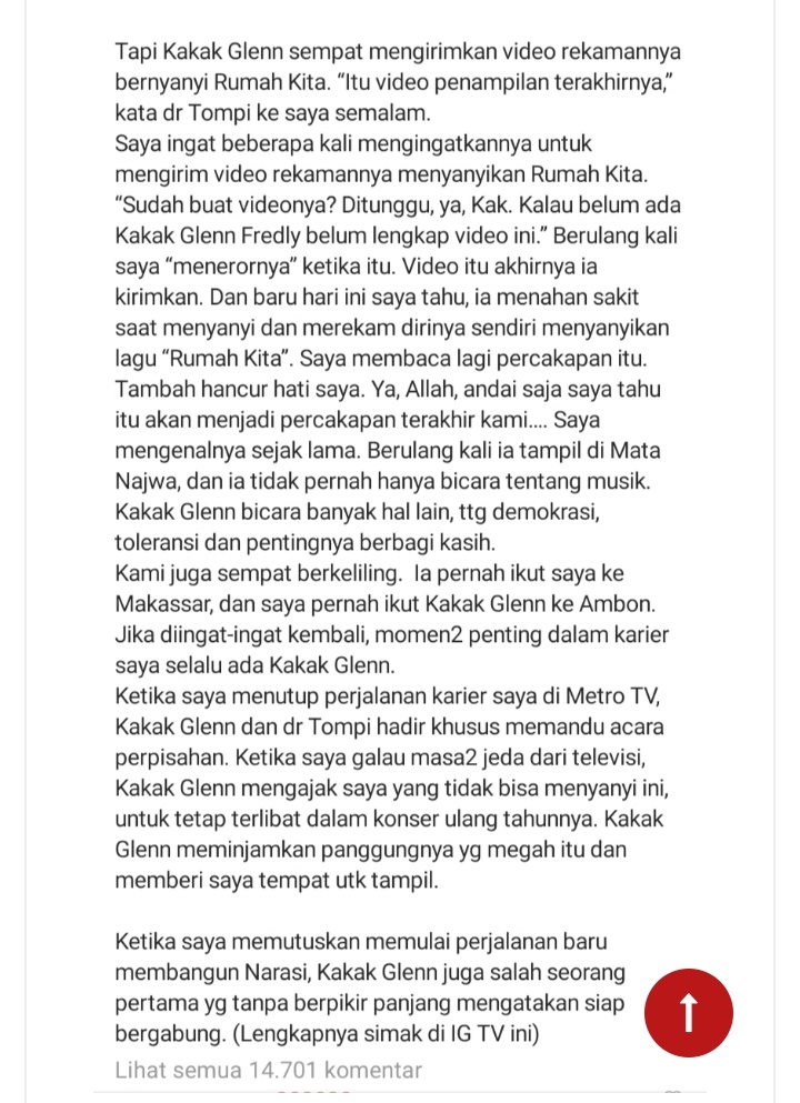 Najwa Shihab Baru Sadar Saat Melihat Video Glenn Sedang Sakit